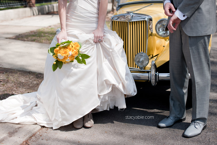 Gray and Yellow French Inspiration Wedding shoot at the Irwin Gardens